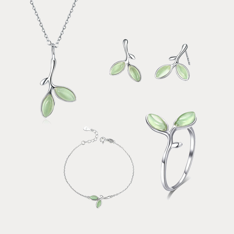 Silver Leaf Stud Earrings