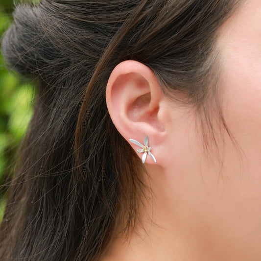 Silver Osmanthus Stud Earrings