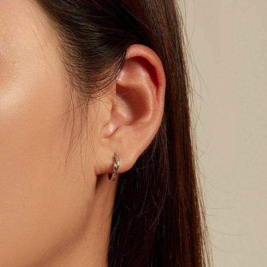 Silver Punk Spike Hoop Earrings