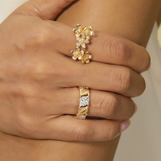 Gold Osmanthus Flower Ring