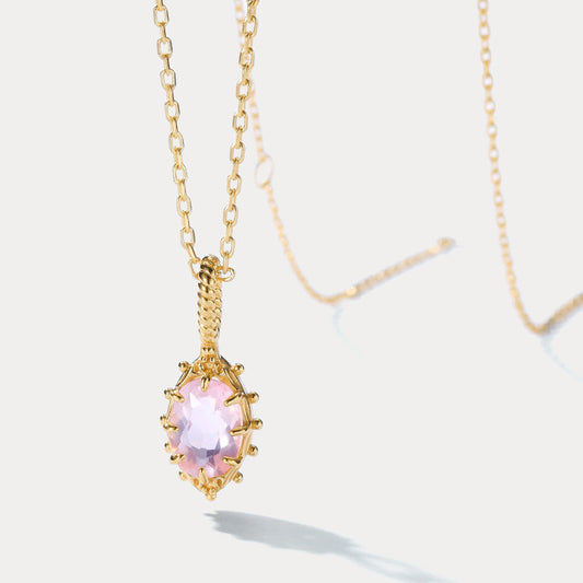 Gold Rose Quartz Necklace