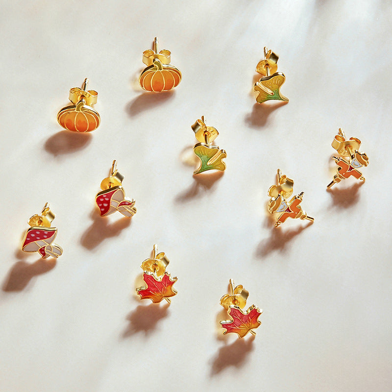 Pumpkin Stud Earrings