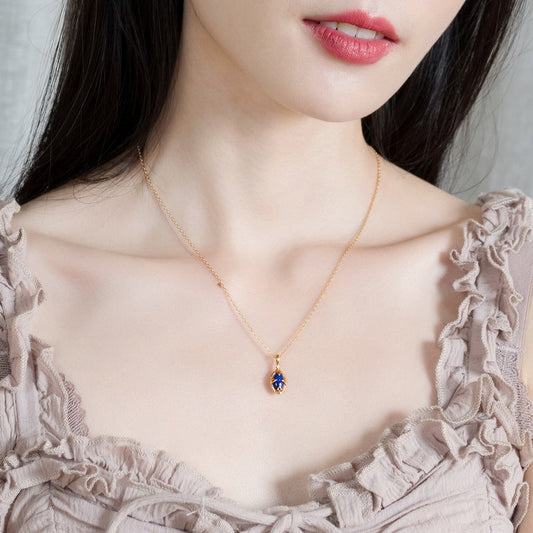 Marquise Lapis Lazuli Pendant Necklace