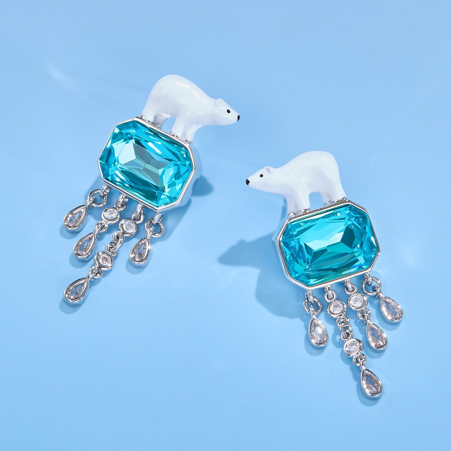 Polar Bear Tassel Earrings