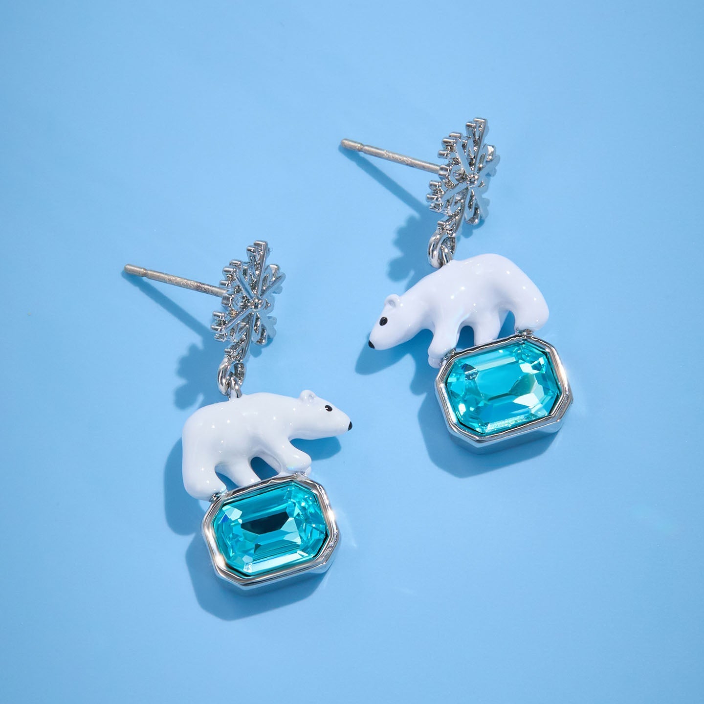 Snowflake Polar Bear Earrings
