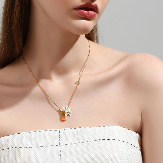 Orange Flower Necklace