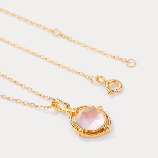 Pink Round Crystal Necklace
