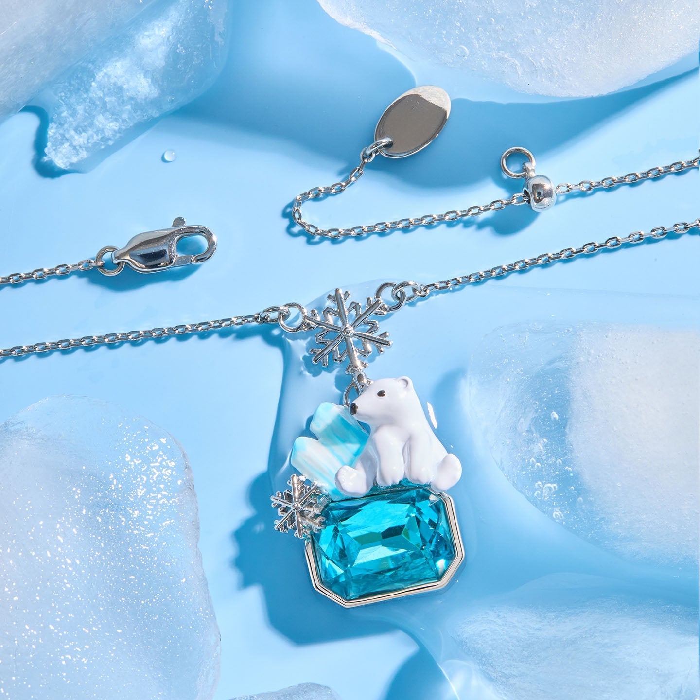 Snowflake Polar Bear Necklace