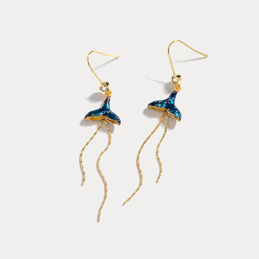 Mermaid Tail Thread Earrings