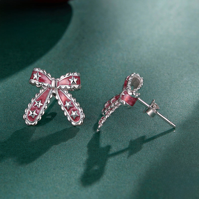 Christmas Bow Star Earrings