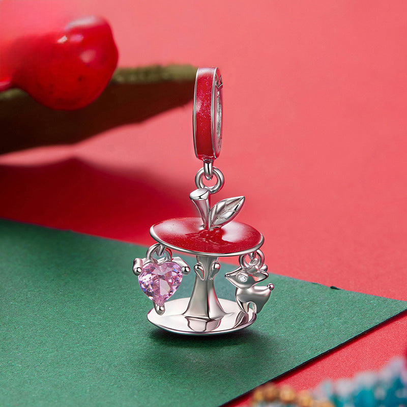 Christmas Apple Core Reindeer Necklace