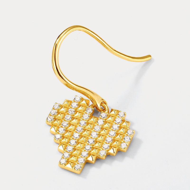 Gold Heart Hook Earrings