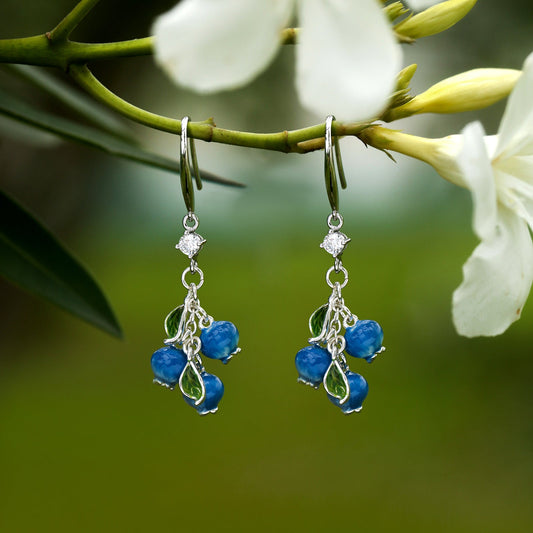 Silver Blueberry Earrings
