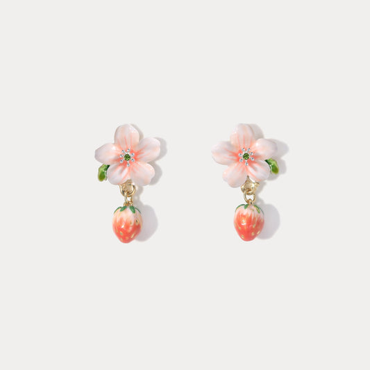 Strawberry Flower Earrings