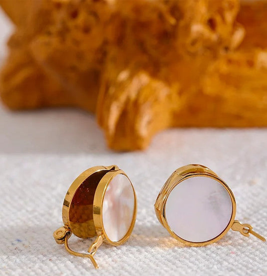 Ocean Treasures - Mother of Pearl Gold Earrings