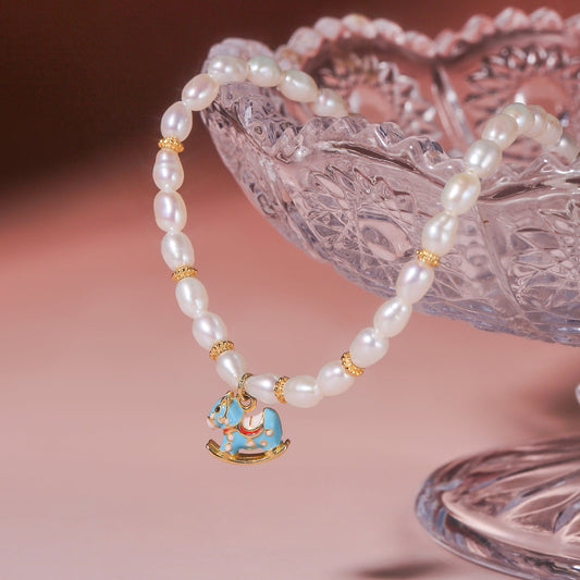 Pearl Rocking Horse Necklace