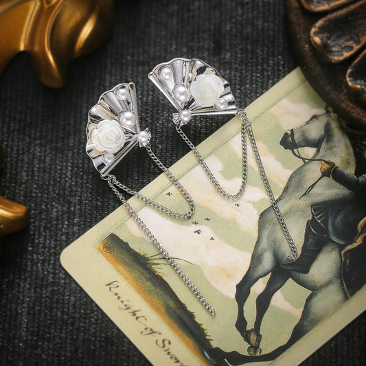 Folding Fan Dangle Earrings