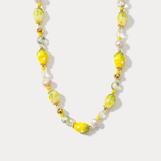 Raspberry Beaded Necklace