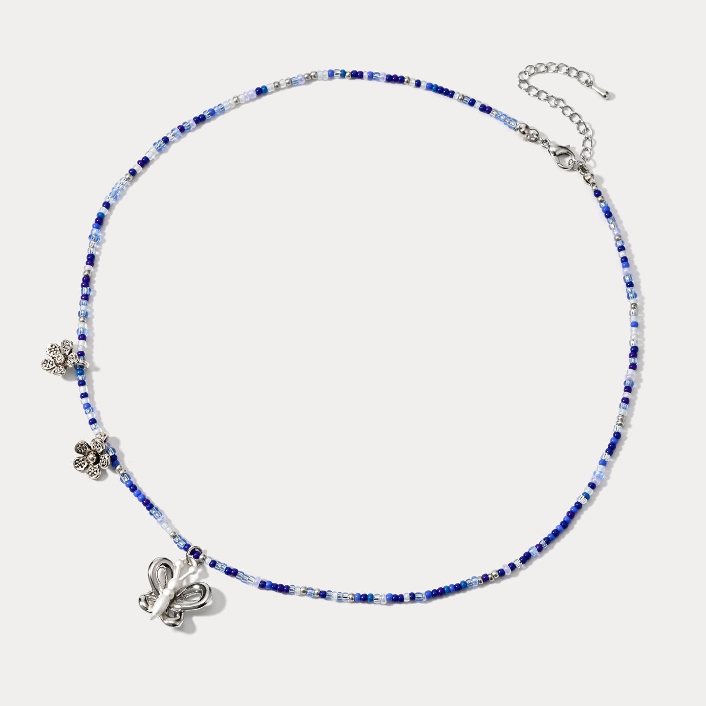 Flower Butterfly Bead Necklace