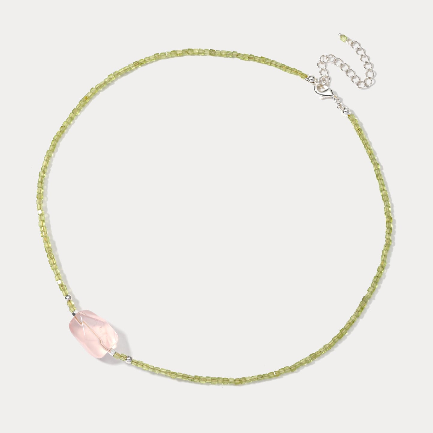 Pink Cubic Crystal Necklace