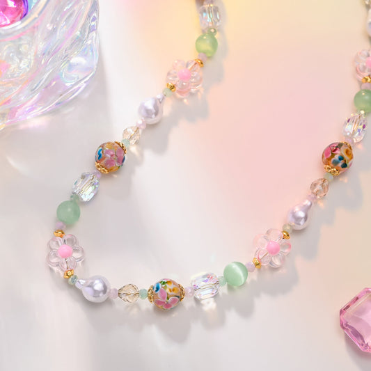 Pastel Natural Stone Beaded Necklace