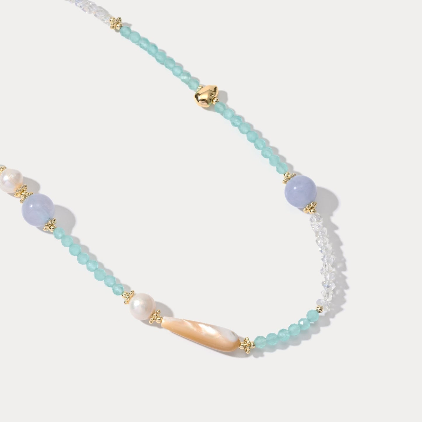 Peppermint Natural Stone Beaded Necklace