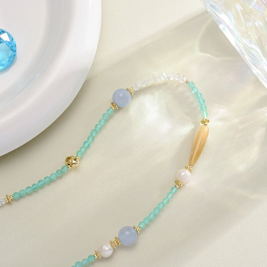 Peppermint Natural Stone Beaded Necklace