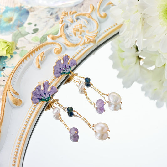 Ginkgo Leaf Dangling Earrings