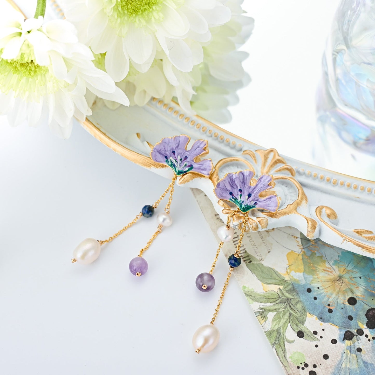 Ginkgo Leaf Dangling Earrings