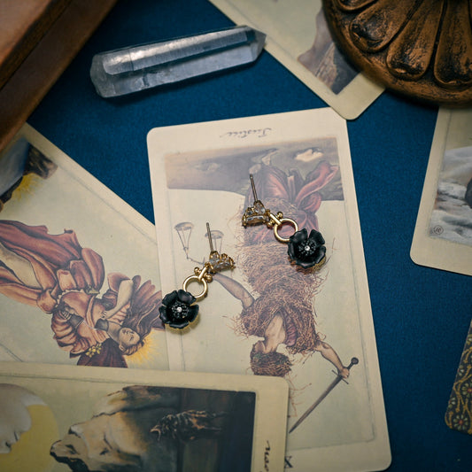 Black Flower Earrings