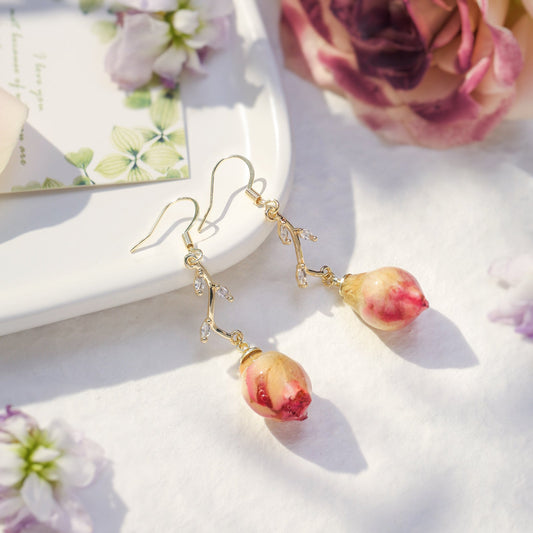Dried Rose Earrings