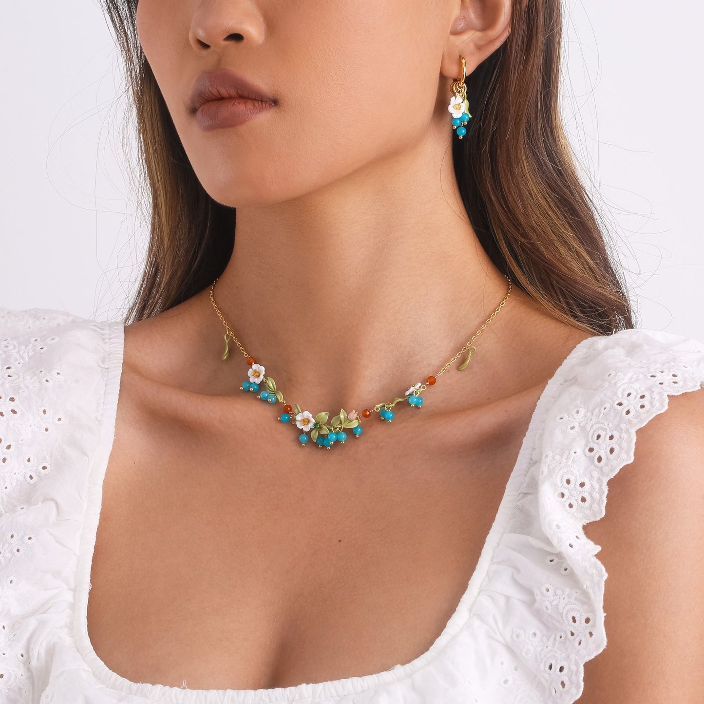 Blueberry Flower Necklace