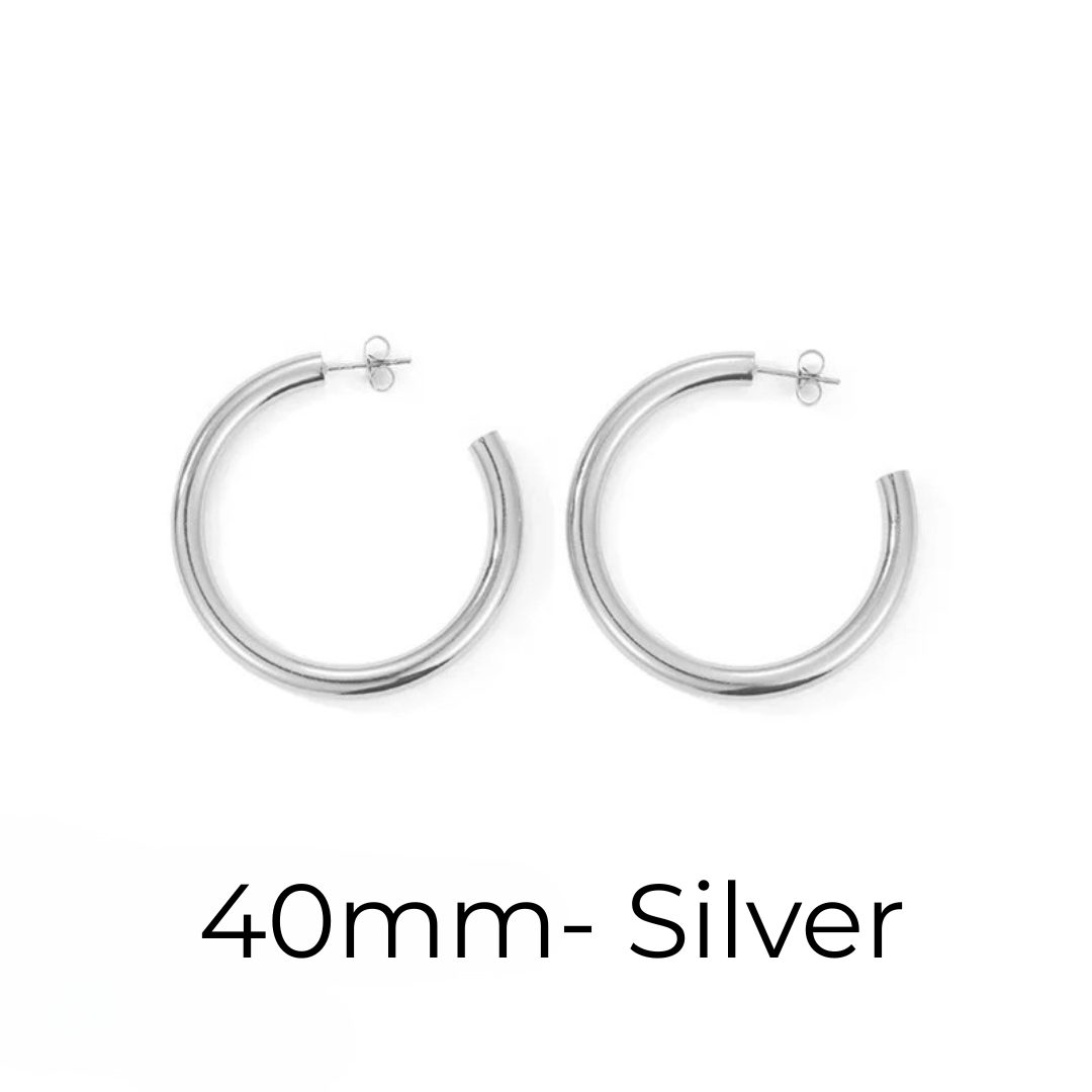 Hoop Earrings– Gold & Silver Sizes 20–50mm