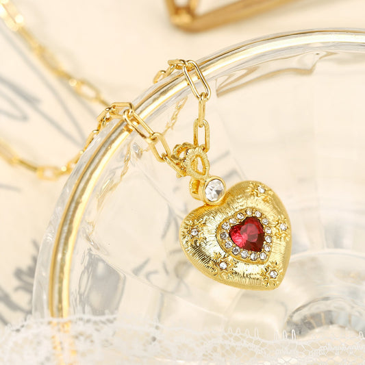Ruby Mini Heart Necklace