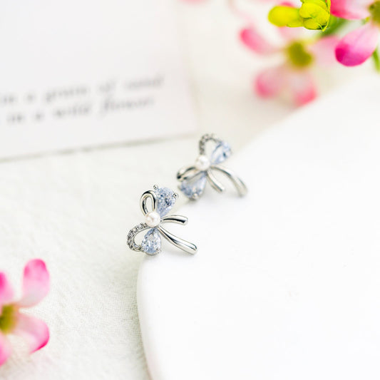 Silver Bow Earrings