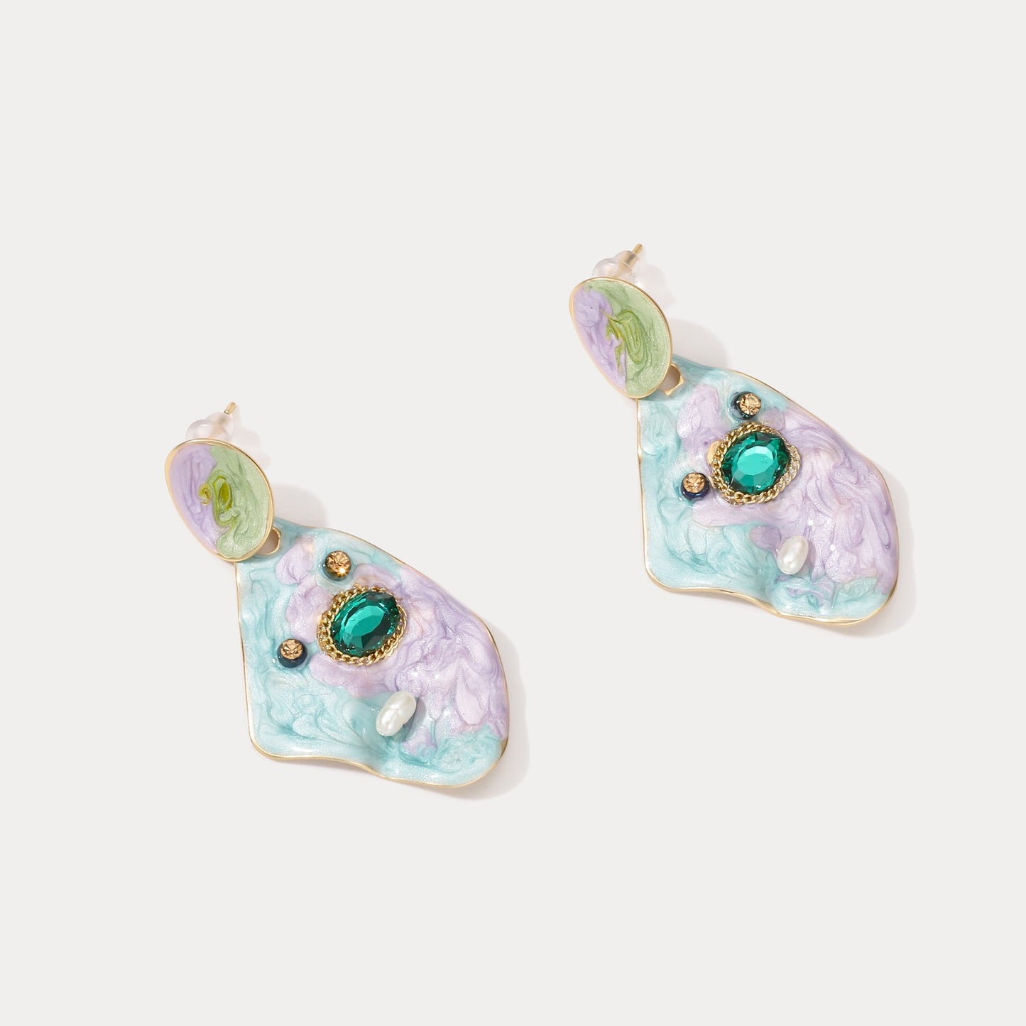 Violet Haze Oil Painting Earrings