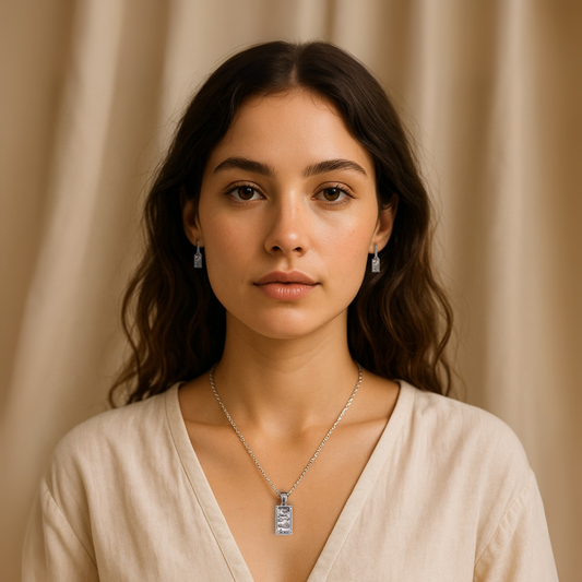 The Moon - Silver Tarot card Dainty Necklace