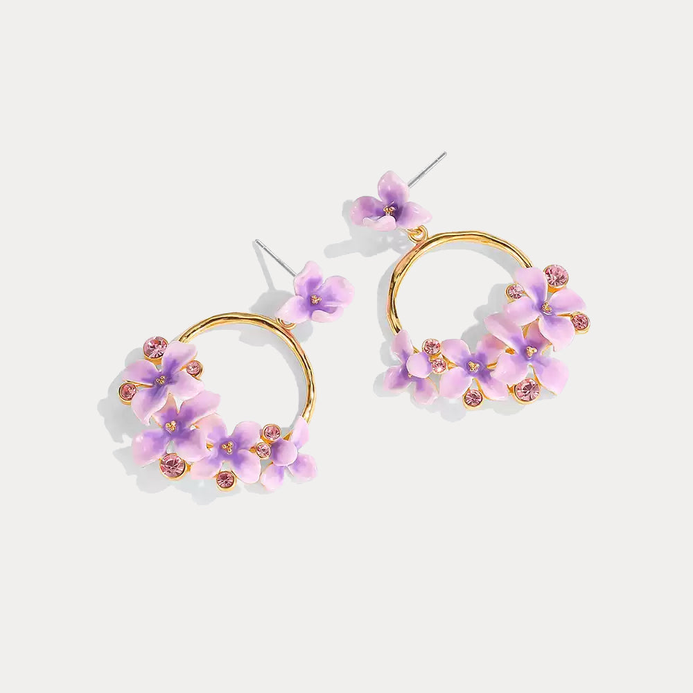 Early Lilac Flower Earrings