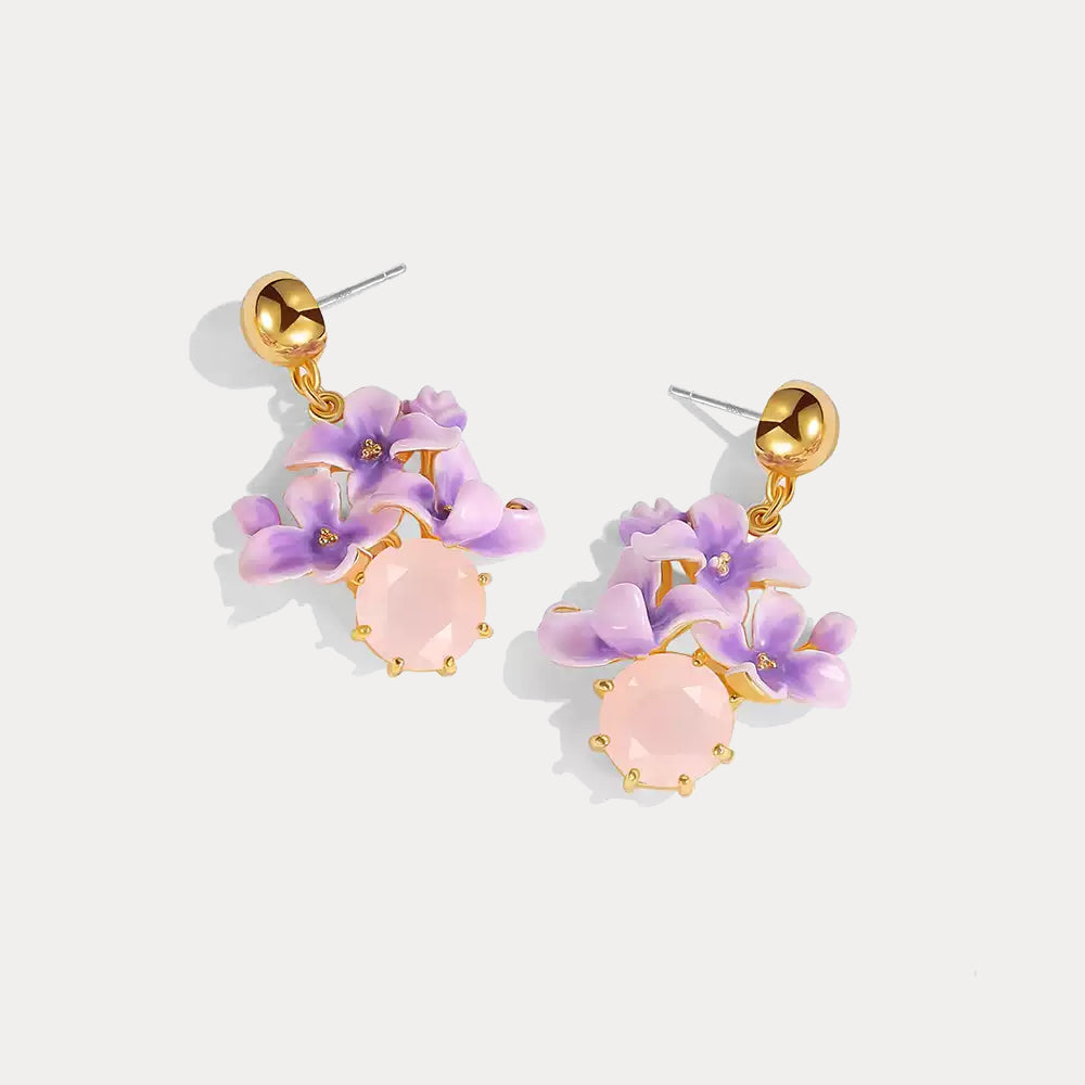 Early Lilac Pink Crystal Earrings