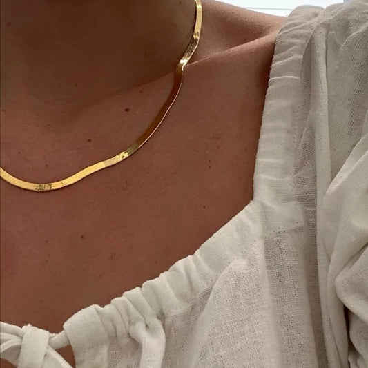 Gold / Silver Flat Snake Necklace