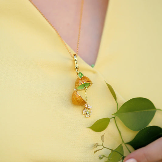 Lemon Locket Pendant Necklace