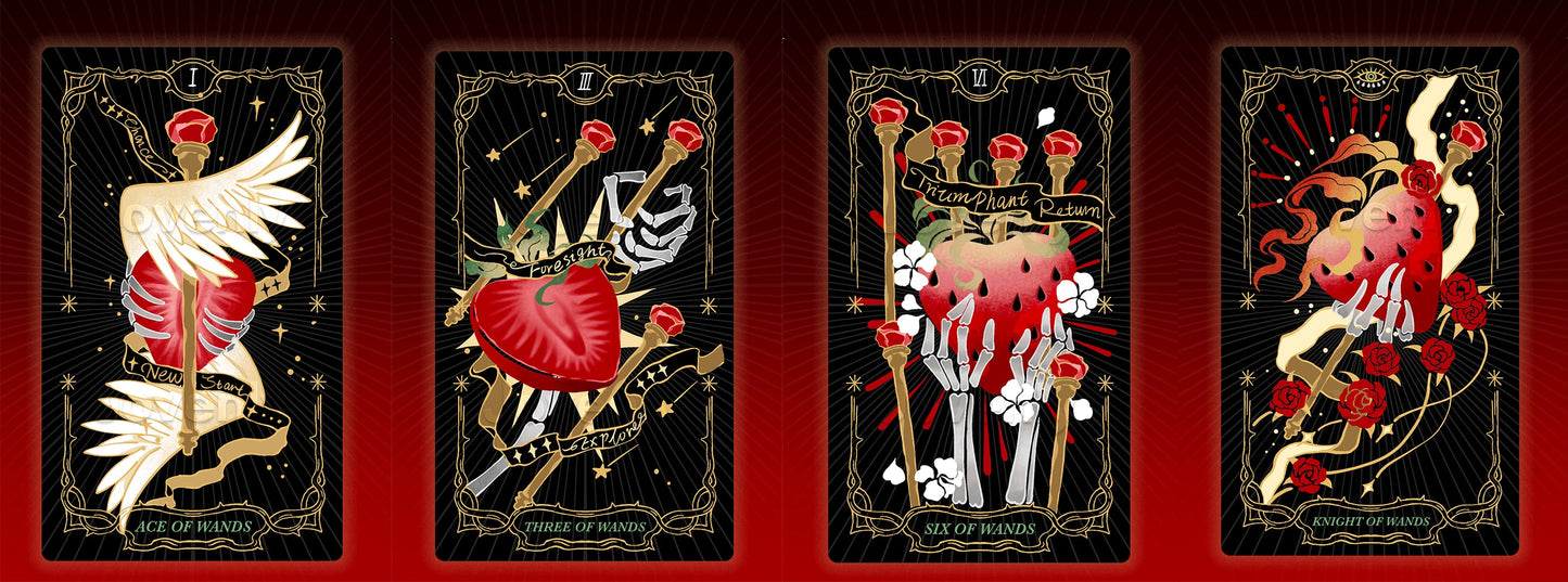 Skeletal Strawberry Tarot