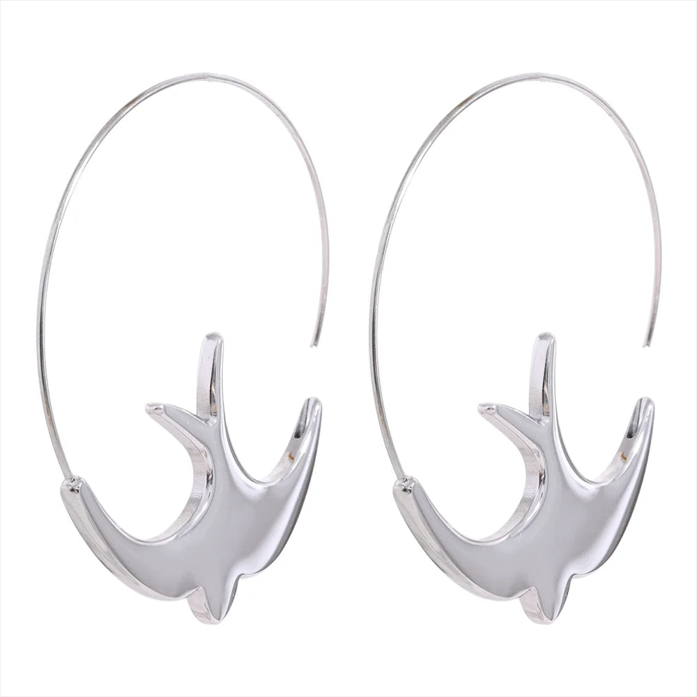 Serenity Wings: Dove Hoop Gold Earrings
