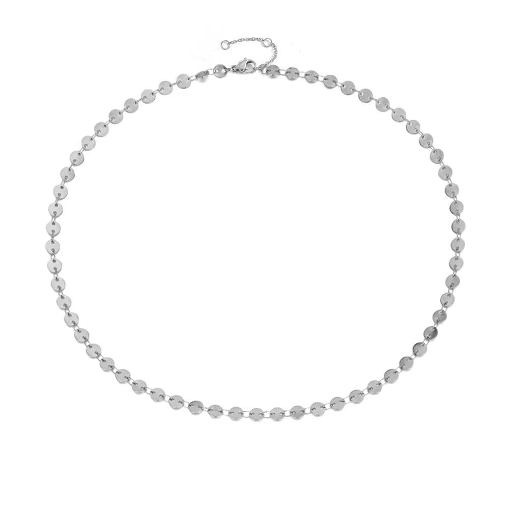 Disc Chain Choker Gold/Silver for Women