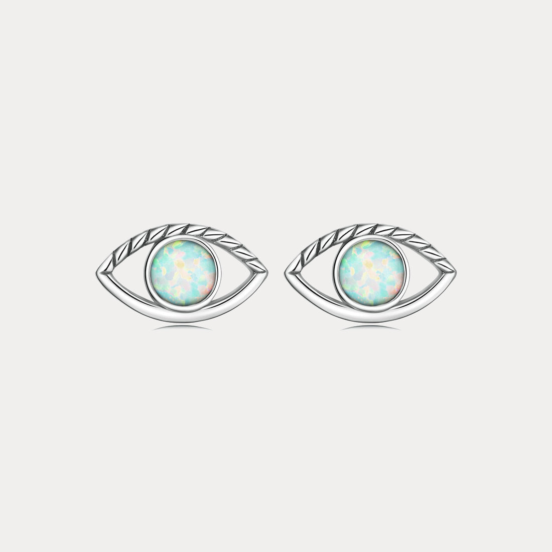 Evil Eye Opal Stud Earrings