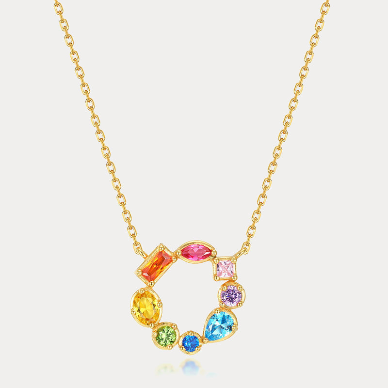 Rainbow Circle Necklace