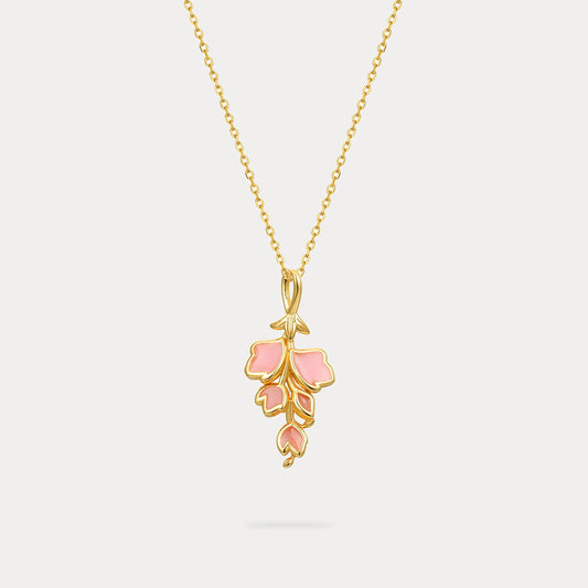 Pink Enamel Sakura Necklace