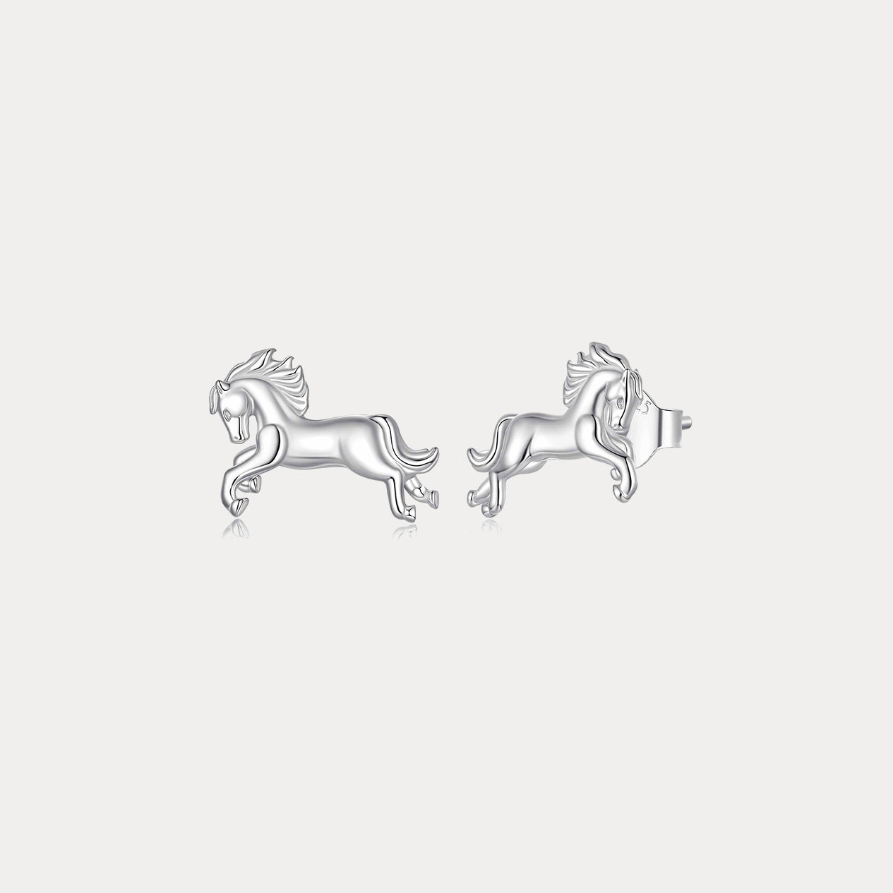 Silver Horse Stud Earrings