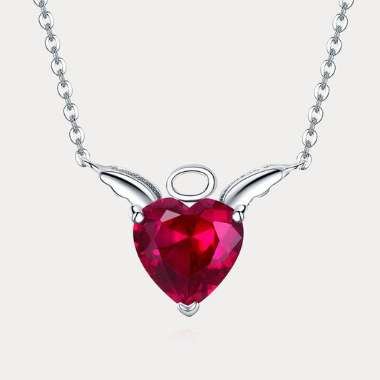 Silver Angel Heart Necklace