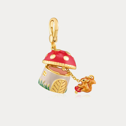 Squirrel Mushroom Locket Necklace